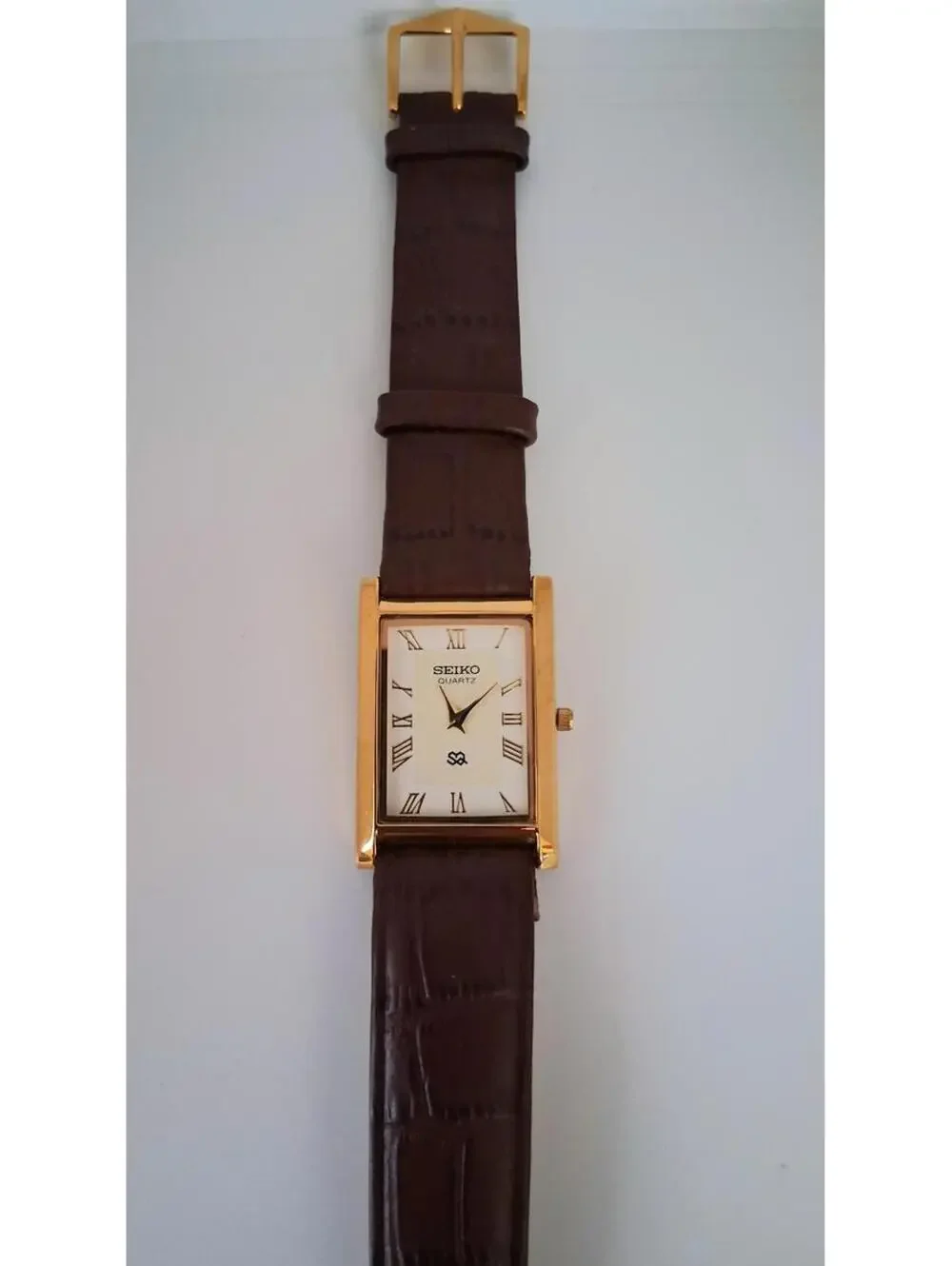 Men's Vintage Seiko Tank Leather Wrist Watch RARE